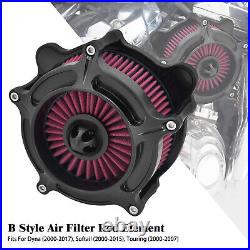 Matte Black Air Cleaner Filter Red Intake For Harley Road Electra Glide 00-2007