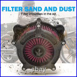 Matte Black Air Cleaner Filter Red Intake For Harley Street Road Glide 2008-2016 Matte Black Air Cleaner Filter Red Intake For Harley Street Road Glide 2008-2016