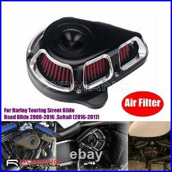 Motorcycle Air Cleaner Filter For Harley Touring Road Street Glide 08-16 Softail