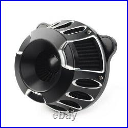 Motorcycle Air Cleaner Intake Filter For Harley Touring 00-07 Dyna 00-17 Black