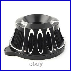 Motorcycle Air Cleaner Intake Filter For Harley Touring 00-07 Dyna 00-17 Black