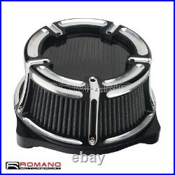 Motorcycle Air Filter Cleaner Intake System Kit For Harley Dyna Softail 00-17
