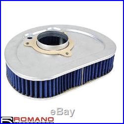 Motorcycle Blue Air Filter Air Cleaner For Harley FLHX Street Glide 2008-2013
