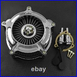 Motorcycle Chrome Air Cleaner Intake Filter Fit For Harley Touring Dyna Softail
