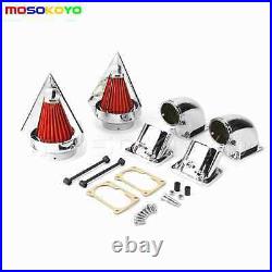 Motorcycle Dual Spike Air Cleaner Filter For Suzuki Boulevard M109R 06-12 Chrome
