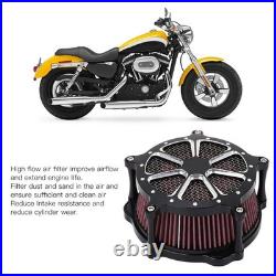 Motorcycle High Flow Air Intake Filter Air Cleaner With Cover For XL1200C 1200