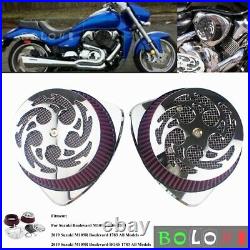Motorcycle High Flow Dual Intake Air Cleaner Filter Kit For Suzuki M109R 2006-19