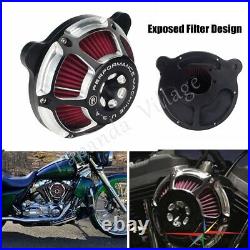 Motorcycle Intake Air Cleaner Red Filter Kit For Harley Touring Road King 00-07