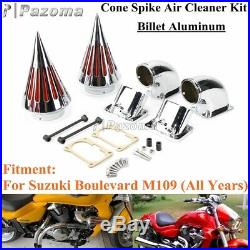 Motorcycle Spike Air Cleaner Intake Filter Kit For Suzuki Boulevard M109 Chrome