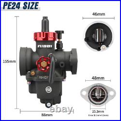 NIBBI PE24mm Carburetor Carb Air Filter Kit 125cc 150cc 196cc Dirt Pit Bike ATV