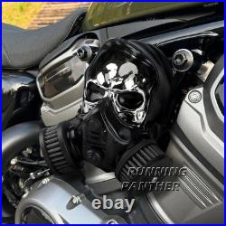 New Aluminum Skull Air Cleaner Filter Intake Kit For M8 Cruiser Models 2018-2024