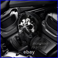New Aluminum Skull Air Cleaner Filter Intake Kit For M8 Cruiser Models 2018-2024
