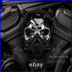 New Aluminum Skull Air Cleaner Filter Intake Kit For M8 Cruiser Models 2018-2024