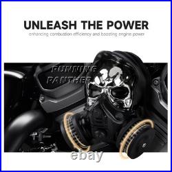 New Aluminum Skull Air Cleaner Filter Intake Kit For M8 Cruiser Models 2018-2024