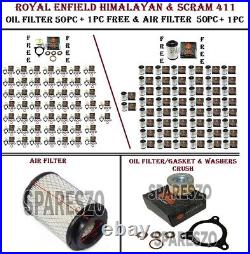 Royal Enfield Himalayan & Scram 411 Air Filter 50 Pc + 1 & Oil Filter 50 Pc + 1