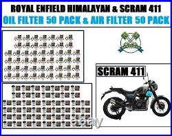 Royal Enfield Himalayan & Scram 411 Air Filter 50pc & Oil Filter 50pc