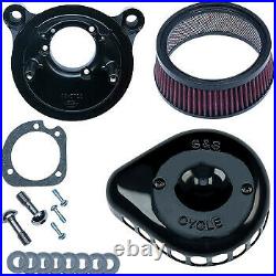 S&S Cycle Air Cleaner Black Mounted for 01-17 Twin Cam 170-0442