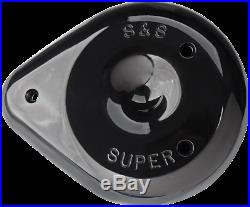 S&S Gloss Black Tear Drop Motorcycle Air Cleaner Cover for Harley Davidson