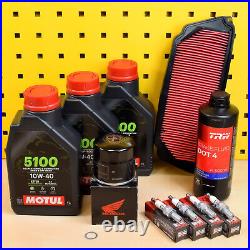 Set Original Oil Filter Air Filter Plugs Motul 10W40 For Honda CBR CB 650 R Set Original Oil Filter Air Filter Plugs Motul 10W40 For Honda CBR CB 650 R