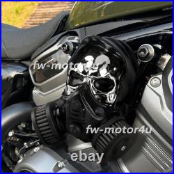 Skull High-Flow Air Cleaner Intake Filter Kit For Harley Nightster 975 RH975 S