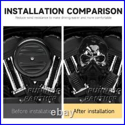 Skull High-Flow Air Cleaner Intake Filter Kit For Sportster XL1200 XL883 2004-22