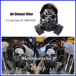 Skull High-Flow Air Filter Cleaner For Harley Sportster XL1200 XL883 2004-2022