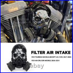 Skull High-Flow Air Filter Cleaner Kit For Harley Road King Street Glide Softail