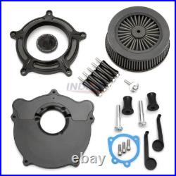 Spike Ops Black Air Intake Filter For Harley Softail FLSTNI FXST Slim FLS 00-15