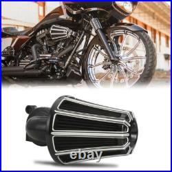 Stage 1 Black Gauge Cut Cone Air Cleaner for Street Glide 08-16 Breakout 16-17