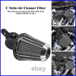 Sucker CNC Air Filter Cleaner Gray Intake For Harley Touring 08-16 Softail 16-17