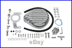 Tear Drop Air Cleaner Kit Finned Chrome, for Harley Davidson motorcycles, by V