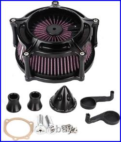 Terisass Air Filter Aluminium Motorcycle Air Filter Cleaner Motorbike Modified Intake Air Filter Induction Kit Replacement for Touring FXDLS FLSTNSE FXSBSE 2008-2017 