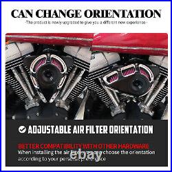 Turnable Air Cleaner Filter Red Intake For Harley Softail Breakout Fat Boy 00-15