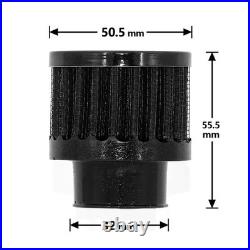 Universal Interface Motorcycle Auto Air Filter 25Mm Black Car Cone Cold Air Inta